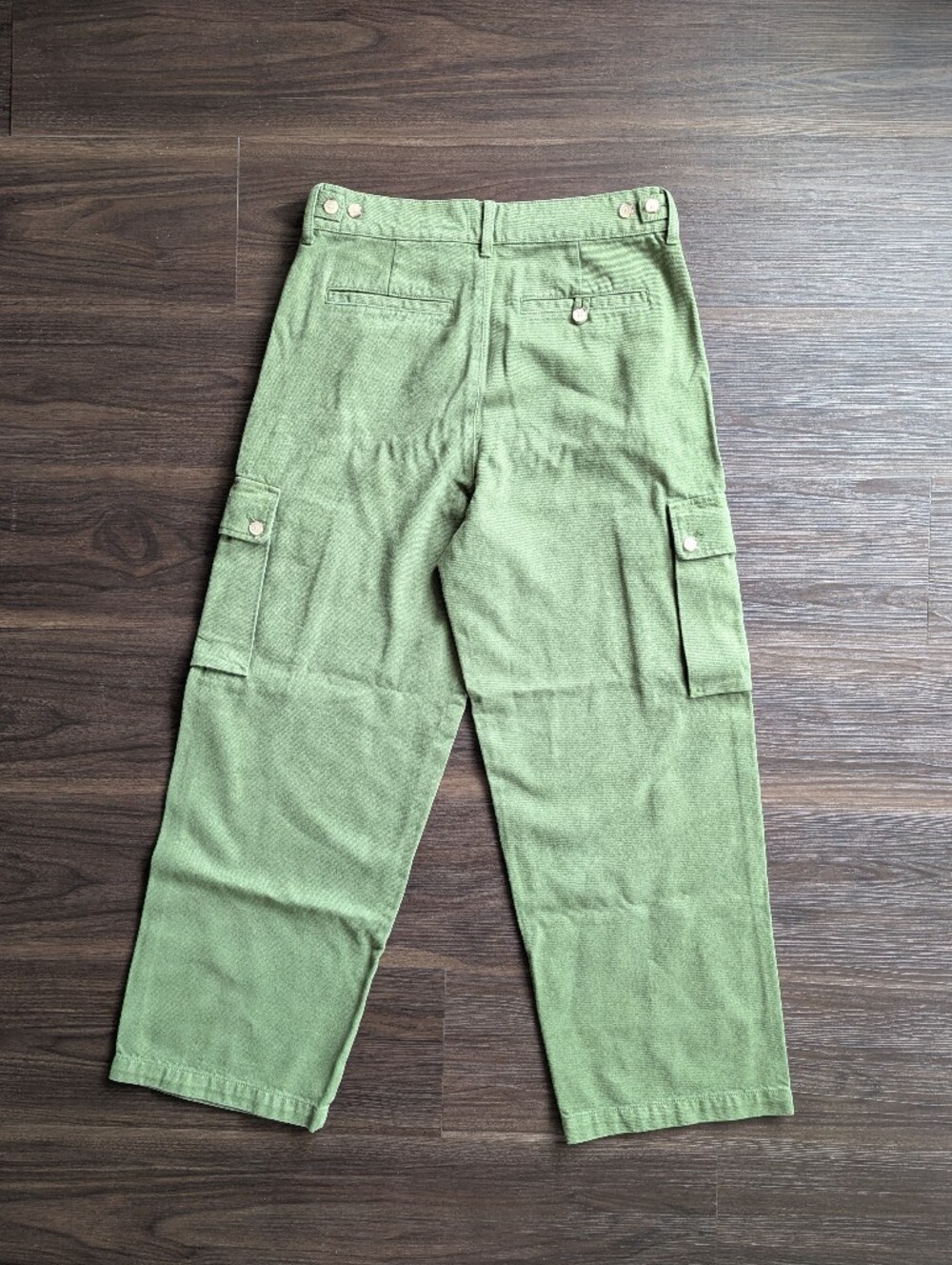 NWT J.Crew Green Wide Leg Cargo Heavyweight Twill Pants 28 High Rise Gorpcore - Picture 7 of 9